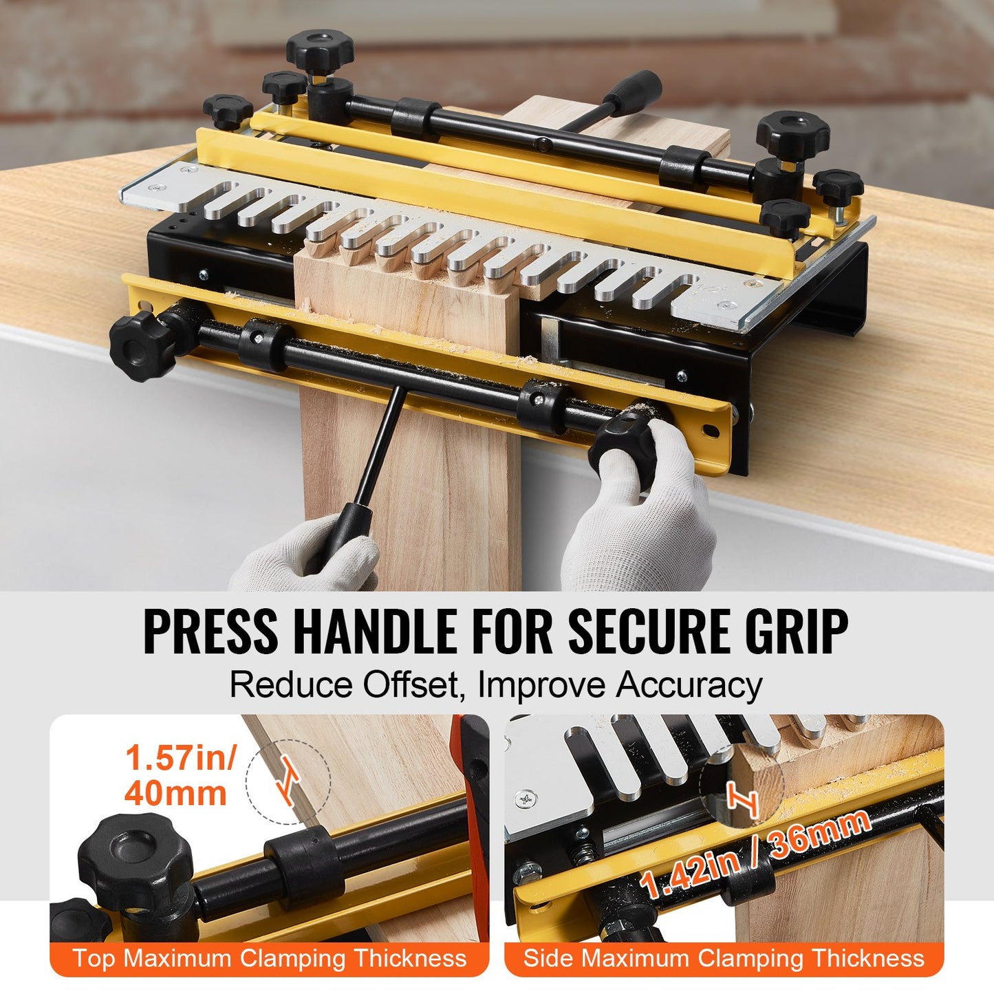 Dovetail Jig, 310 mm Width, Dove Tailing Router Jigs with 4 Router Bits & 6 Templates, Precise Alignment Dove Tail Jig, Mortise and Tenon Woodworking Tools for Furniture & Wood Cabinet Making - Image 6