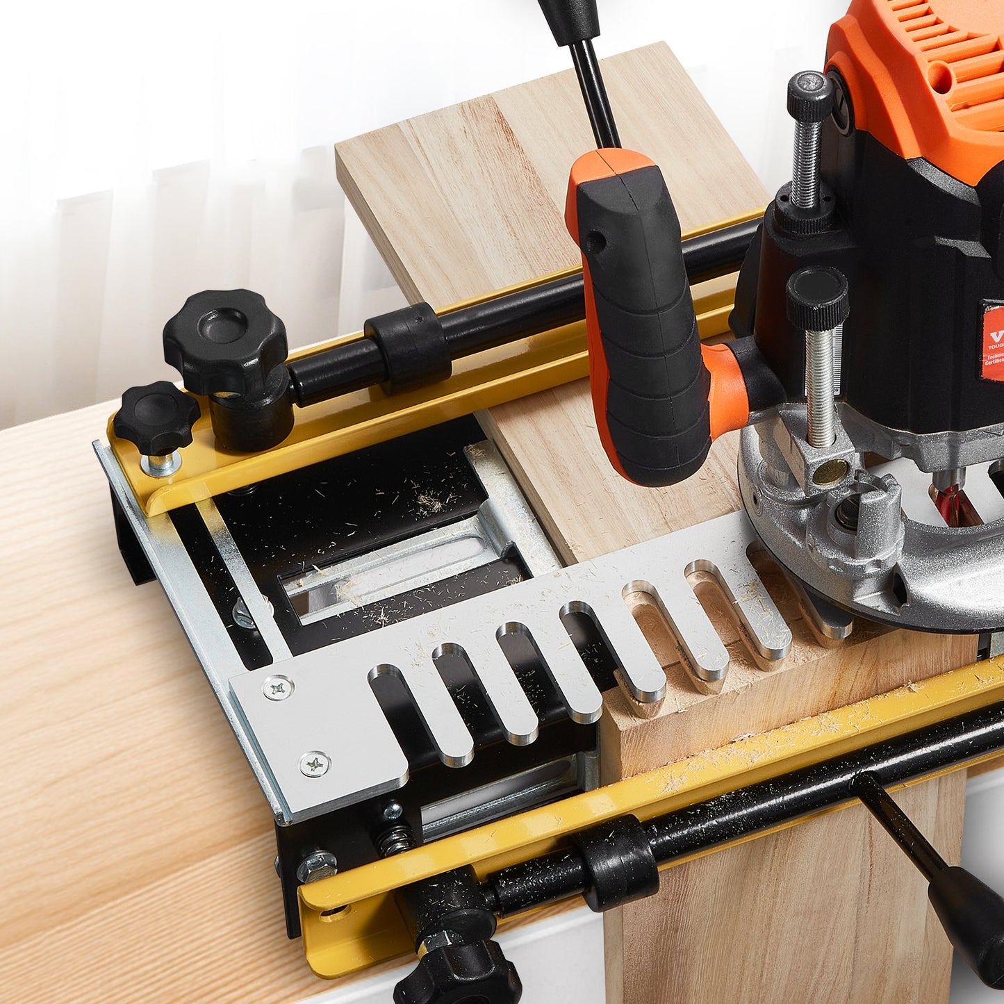 Dovetail Jig, 310 mm Width, Dove Tailing Router Jigs with 4 Router Bits & 6 Templates, Precise Alignment Dove Tail Jig, Mortise and Tenon Woodworking Tools for Furniture & Wood Cabinet Making - Image 8