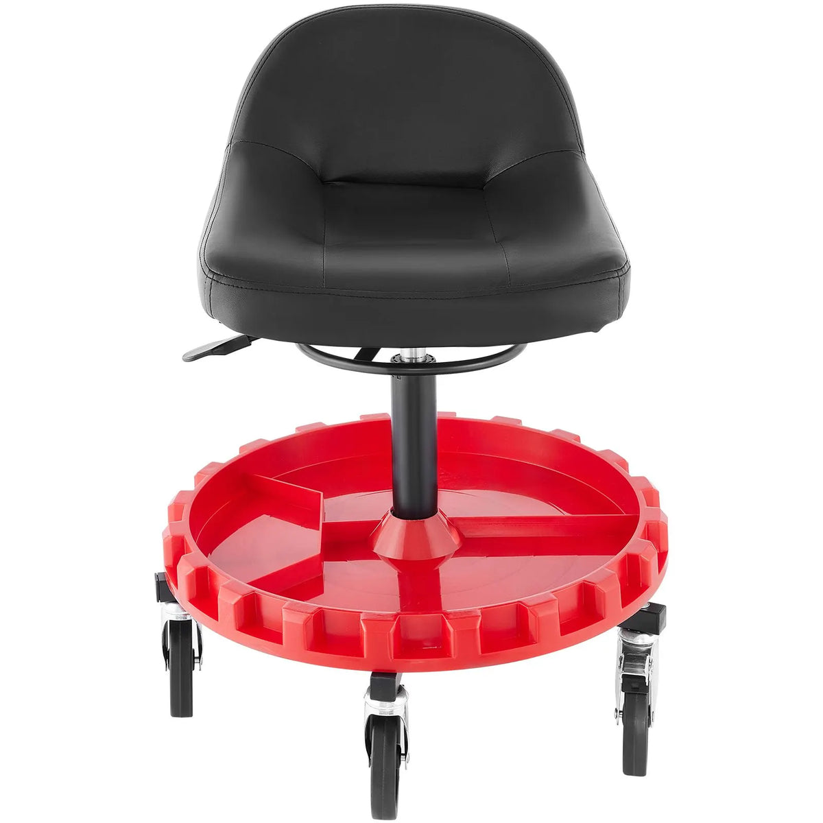 Shop Stool, 135 kg Rolling Garage Stool, 56 cm to 66 cm Adjustable Height Mobile Rolling Gear Seat, Round Tray Garage Pneumatic Stool, All-Terrain 12.7 cm Casters with Two Brakes Mechanic Seat - Image 9