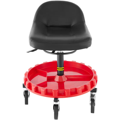 Shop Stool, 135 kg Rolling Garage Stool, 56 cm to 66 cm Adjustable Height Mobile Rolling Gear Seat, Round Tray Garage Pneumatic Stool, All-Terrain 12.7 cm Casters with Two Brakes Mechanic Seat - Image 9