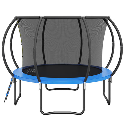 10FT Trampoline, 330 lbs Trampoline with Enclosure Net, Ladder, and Curved Pole, Heavy Duty Trampoline with Jumping Mat and Spring Cover Padding, Outdoor Recreational Trampolines for Kids Adults - Image 9