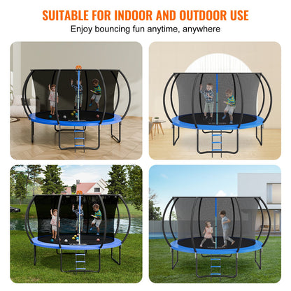 3.66m Trampoline, 181 kg Trampoline with Enclosure Net, Ladder, and Curved Pole, Heavy Duty Trampoline with Jumping Mat and Spring Cover Padding, Outdoor Recreational Trampolines for Kids Adults - Image 6