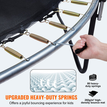 14FT Trampoline, 450 lbs Trampoline with Enclosure Net, Ladder, and Curved Pole, Heavy Duty Trampoline with Jumping Mat and Spring Cover Padding, Outdoor Recreational Trampolines for Kids Adults - Image 3