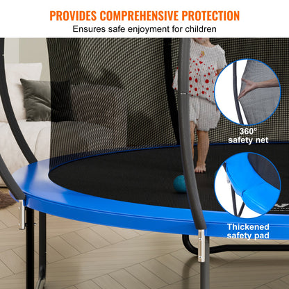 14FT Trampoline, 450 lbs Trampoline with Enclosure Net, Ladder, and Curved Pole, Heavy Duty Trampoline with Jumping Mat and Spring Cover Padding, Outdoor Recreational Trampolines for Kids Adults - Image 5