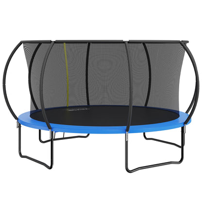14FT Trampoline, 450 lbs Trampoline with Enclosure Net, Ladder, and Curved Pole, Heavy Duty Trampoline with Jumping Mat and Spring Cover Padding, Outdoor Recreational Trampolines for Kids Adults - Image 9