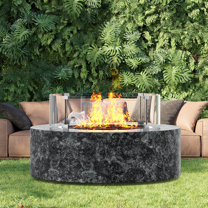 Fire Pit Wind Guard, 26 x 26 x 6 Inch Glass Flame Guard, Round Glass Shield, 1/4-Inch Thick Fire Table, Clear Tempered Glass Flame Guard, Steady Feet Tree Pit Guard for Propane, Gas, Outdoor - Image 8