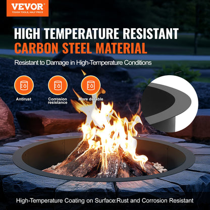 Fire Pit Ring Round Inner Steel Liner DIY Campfire Firepit - Image 2