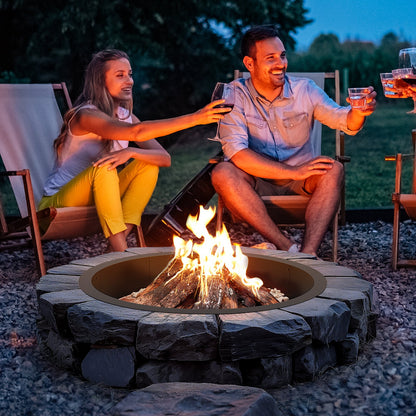 Fire Pit Ring Round Inner Steel Liner DIY Campfire Firepit - Image 8