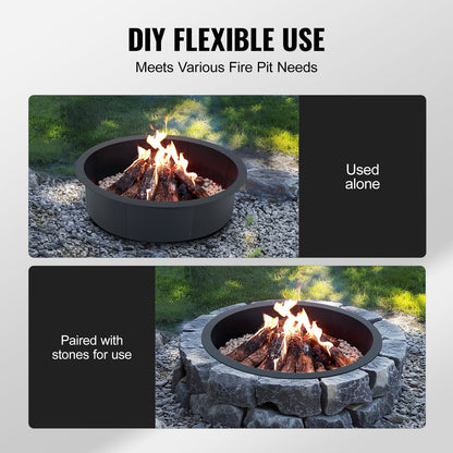 Fire Pit Ring Round 45 Inch Outer Steel Liner DIY Campfire Ring Firepit - Image 4