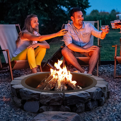 Fire Pit Ring Round 45 Inch Outer Steel Liner DIY Campfire Ring Firepit - Image 8