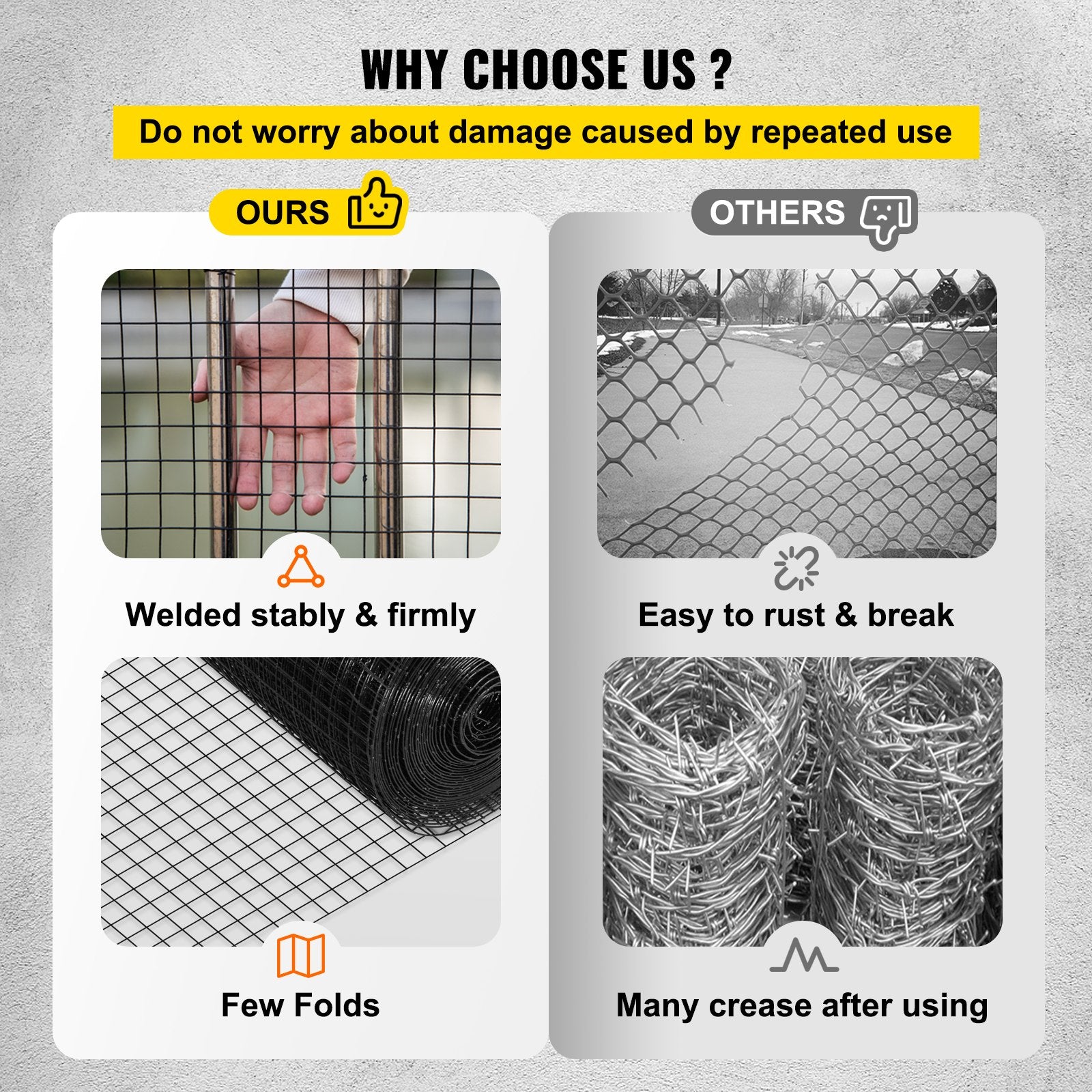 Hardware Cloth, 24\" x50\' & 1\"x1\" Mesh Size, Galvanized Steel Vinyl Coated 16 Gauge Welded Wire with A Cutting Plier & A Pair of Fabric Gloves, for Garden Fencing & Pet Enclosures, Black - Image 5