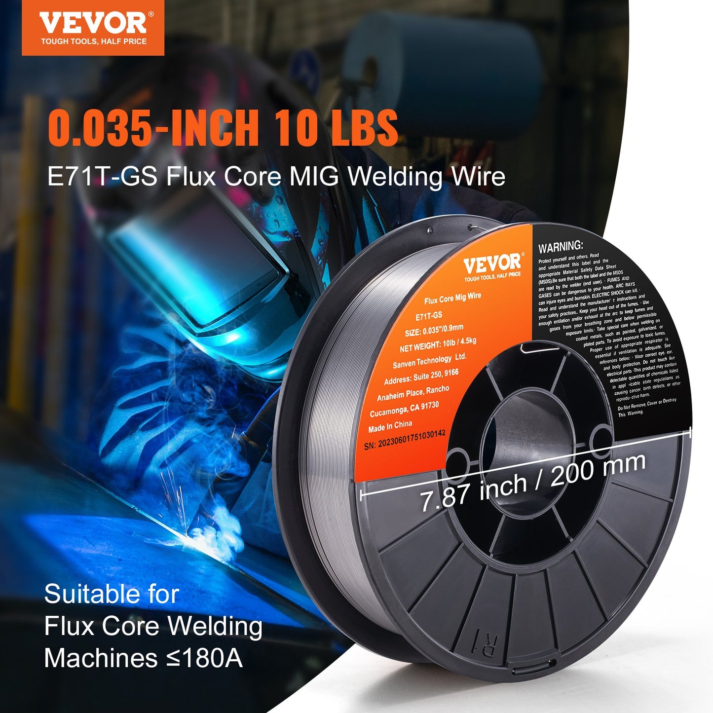 Flux Core MIG Welding Wire E71T-GS 0.035" 10LB Gasless Mild Steel MIG Wire - Image 2