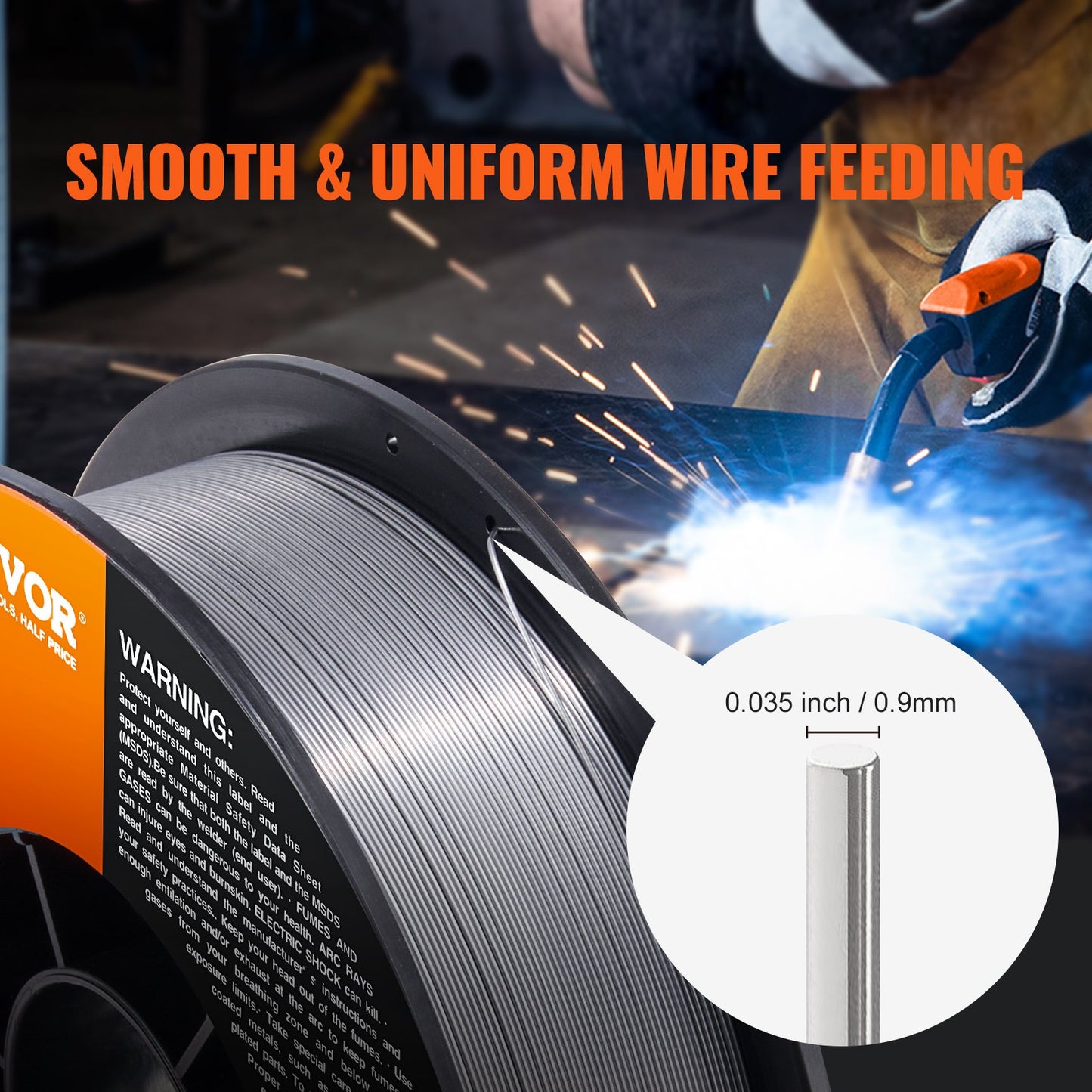 Flux Core MIG Welding Wire E71T-GS 0.035" 10LB Gasless Mild Steel MIG Wire - Image 4