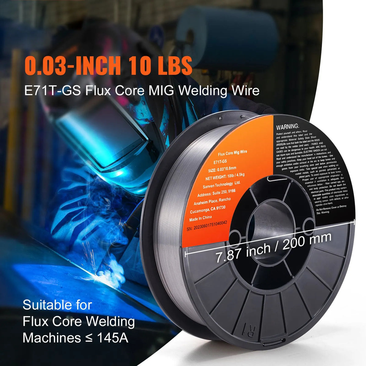 Flux Core Welding Wire, E71T-GS 0.030-inch 10LBS, Gasless Mild Steel MIG Welding Wire with Low Splatter for All Position Arc Welding and Outdoor Use - Image 2