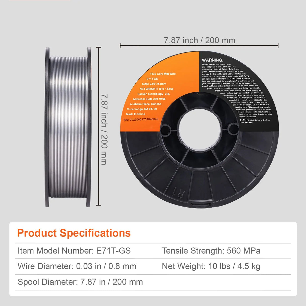 Flux Core Welding Wire, E71T-GS 0.030-inch 10LBS, Gasless Mild Steel MIG Welding Wire with Low Splatter for All Position Arc Welding and Outdoor Use - Image 7