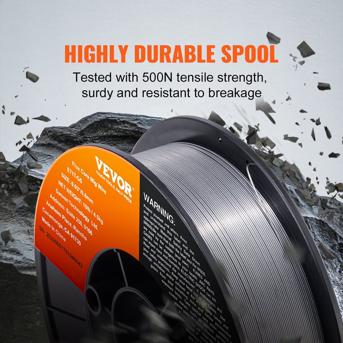 Flux Core Welding Wire, E71T-GS 0.030-inch 10LBS, Gasless Mild Steel MIG Welding Wire with Low Splatter for All Position Arc Welding and Outdoor Use - Image 3