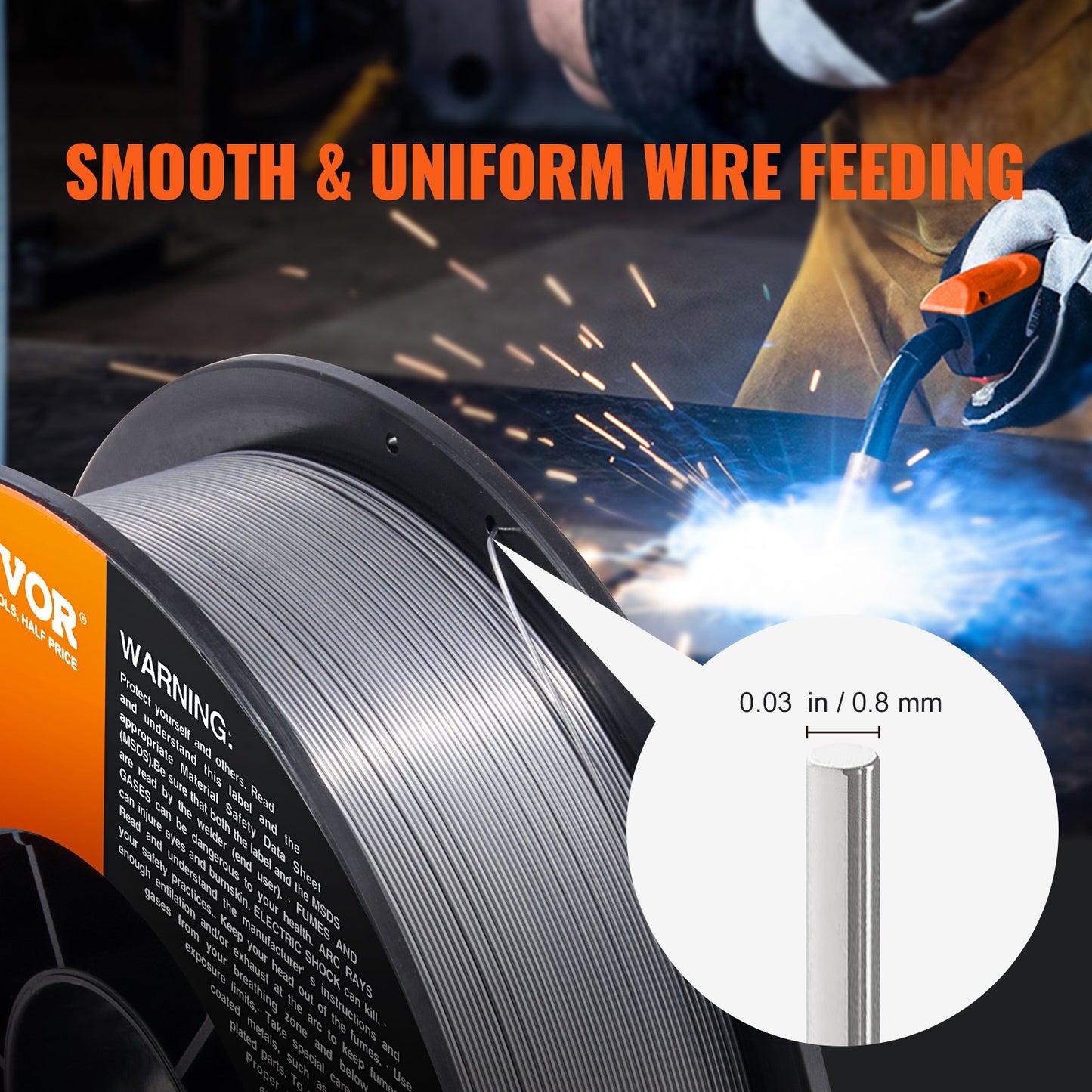 Flux Core Welding Wire, E71T-GS 0.030-inch 10LBS, Gasless Mild Steel MIG Welding Wire with Low Splatter for All Position Arc Welding and Outdoor Use - Image 4