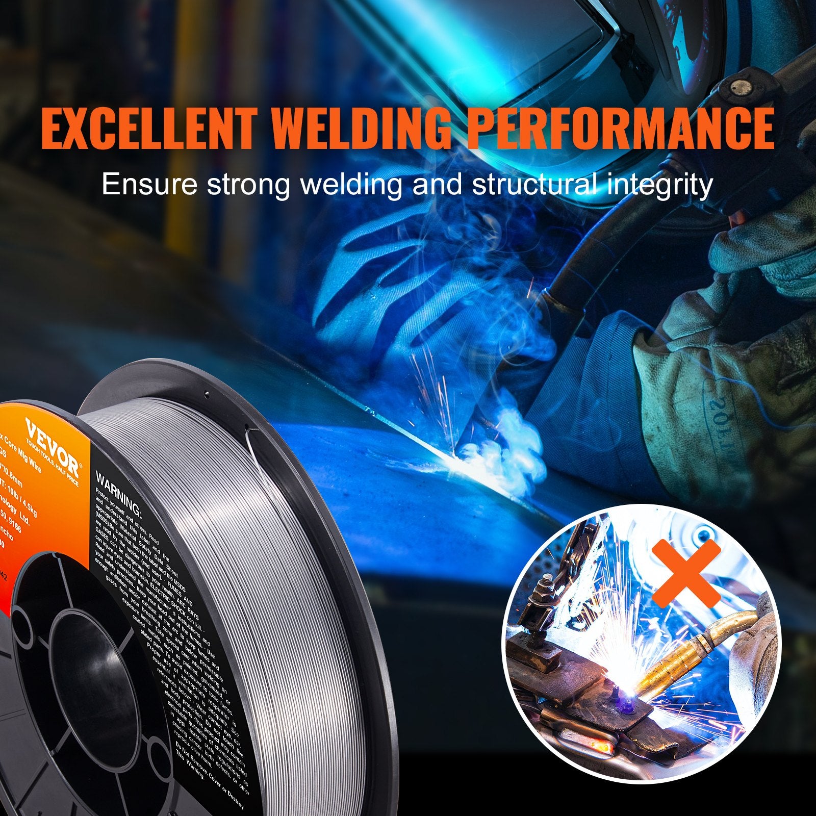 Flux Core Welding Wire, E71T-GS 0.030-inch 10LBS, Gasless Mild Steel MIG Welding Wire with Low Splatter for All Position Arc Welding and Outdoor Use - Image 5
