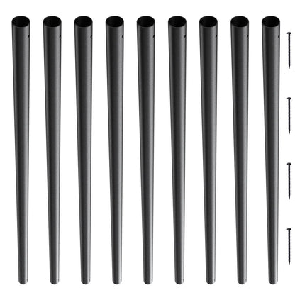 Staircase Metal Balusters, 3/4'' Round x 32'' Long Aluminum Decorative Banister Spindles, 101 Pack Deck Baluster with Screws, Classic Hollow Deck Railing Satin Black Powder Coated for Porch