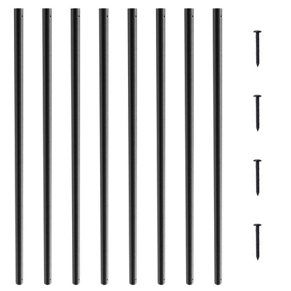 Staircase Metal Balusters, 3/4'' Round x 32'' Long Aluminum Decorative Banister Spindles, 101 Pack Deck Baluster with Screws, Classic Hollow Deck Railing Satin Black Powder Coated for Porch - Image 9
