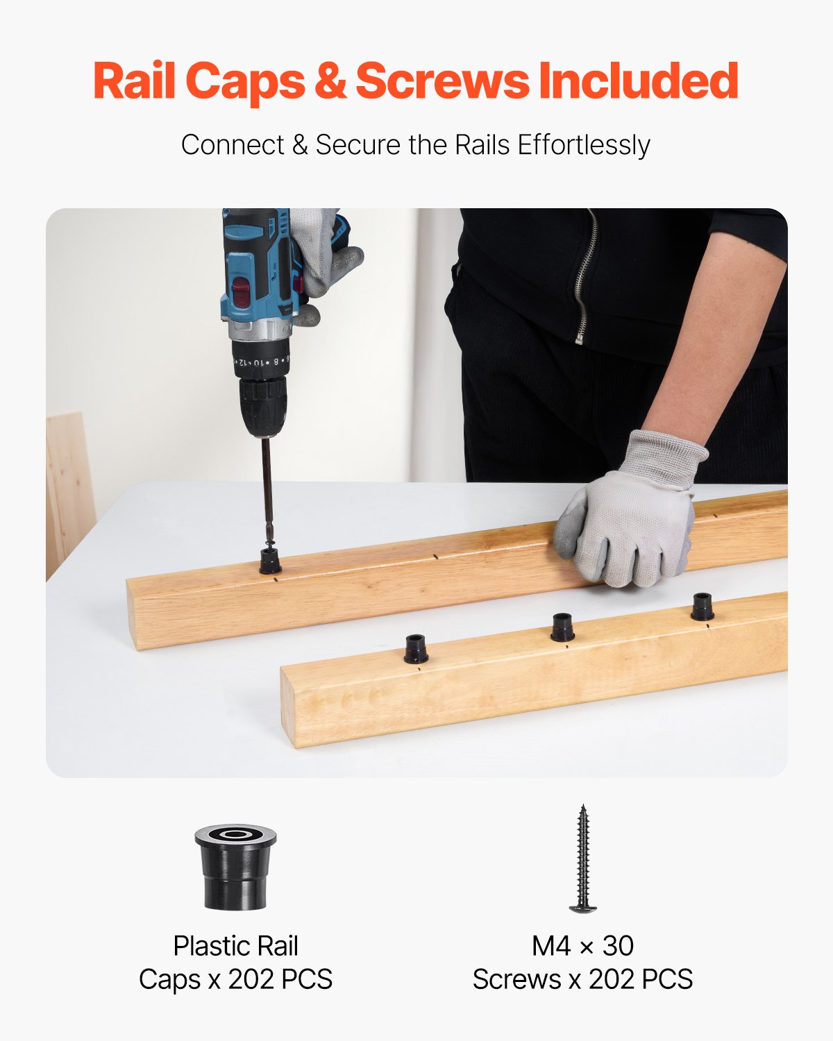 Staircase Balusters 101 Pack, 32 In Aluminum Stair Balusters, 3/4 In Water-Proof Round Metal Spindle Railing, Hollow Deck Railing with Rail Caps & Screws for Stairs, Porch, Patio, Fence, Black - Image 6
