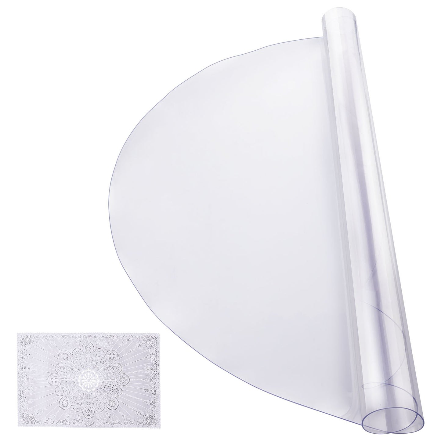 Plastic Table Cover, 42 x 42 Inch 2.0 mm Thick Clear Table Protector, Round PVC Desk Mat, Waterproof & Easy Cleaning Desk Pad Tablecloth, for Office Dresser Dining Room Table Night Stand - Image 9
