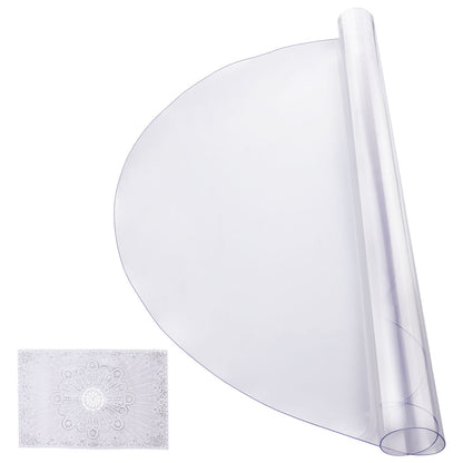 Plastic Table Cover, 42 x 42 Inch 2.0 mm Thick Clear Table Protector, Round PVC Desk Mat, Waterproof & Easy Cleaning Desk Pad Tablecloth, for Office Dresser Dining Room Table Night Stand - Image 9