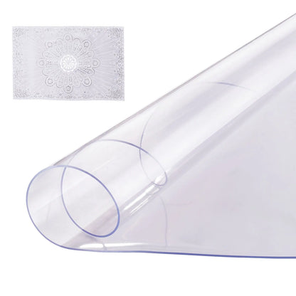Plastic Table Cover, 48 x 48 Inch 2.0 mm Thick Clear Table Protector, Round PVC Desk Mat, Waterproof & Easy Cleaning Desk Pad Tablecloth, for Office Dresser Dining Room Table Night Stand - Image 9