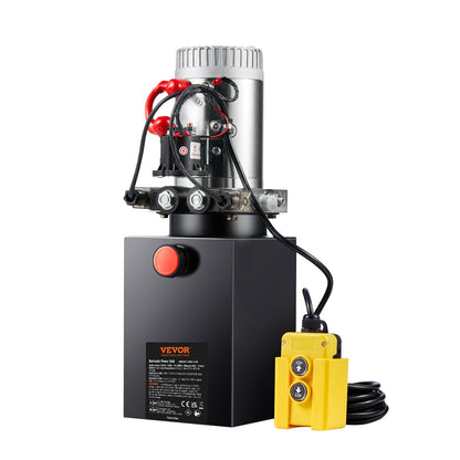 Hydraulic Pump, 10 Quart Hydraulic Power Unit, Double Acting Dump Trailer Pump, 0.91 GPM Flow Rate, 3200 PSI Max Relief Pressure, DC 12V Hydraulic Pump for Dump Trailer Car Lifting - Image 9