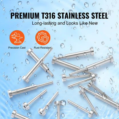 20 Pack Invisible Cable Railing kit, T316 Stainless Steel 3.2mm Invisible Receiver and Swage Stud End for Cable Railing, Swage Tensioner 3.2mm for Wood/Metal Post, Cable Railing Hardware, Silver - Image 4