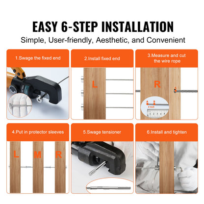 20 Pack Invisible Cable Railing kit, T316 Stainless Steel 3.2mm Invisible Receiver and Swage Stud End for Cable Railing, Swage Tensioner 3.2mm for Wood/Metal Post, Cable Railing Hardware, Silver - Image 6