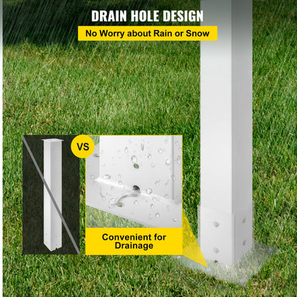 Mailbox Post, 43\" High Mailbox Stand, White Powder-Coated Mail Box Post Kit, Q235 Steel Post Stand Surface Mount Post for Sidewalk and Street Curbside, Universal Mail Post for Outdoor Mailbox - Image 5