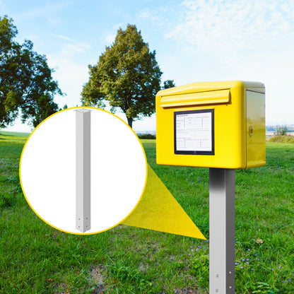 Mailbox Post, 43\" High Mailbox Stand, White Powder-Coated Mail Box Post Kit, Q235 Steel Post Stand Surface Mount Post for Sidewalk and Street Curbside, Universal Mail Post for Outdoor Mailbox - Image 8