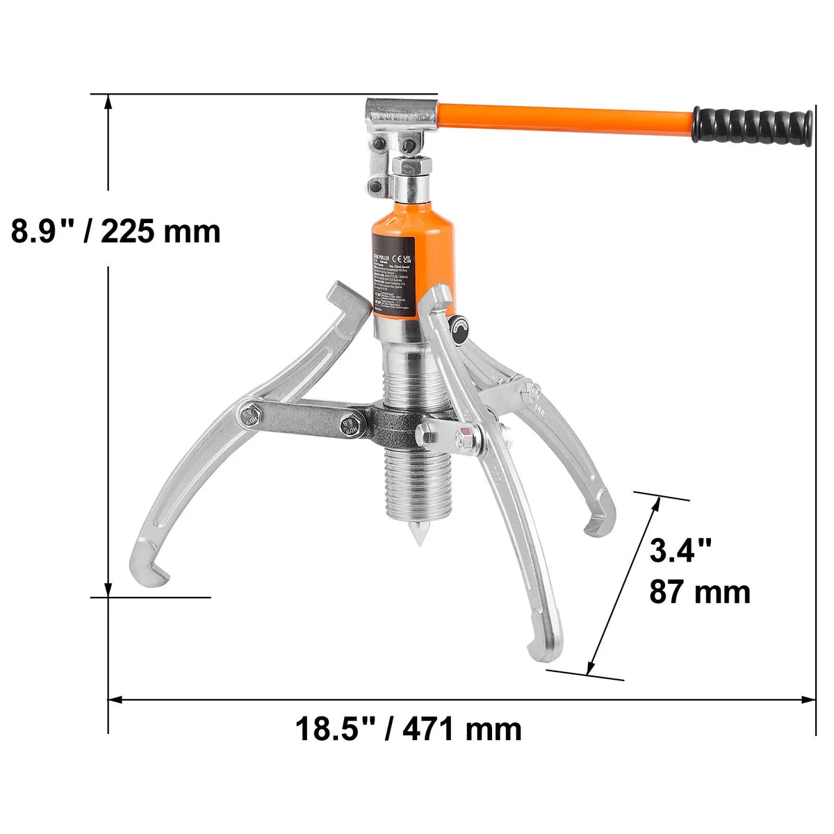 Hydraulic Gear Puller 15 Ton Wheel Pulley Bearing 2 or 3-Jaw with Case - Image 8