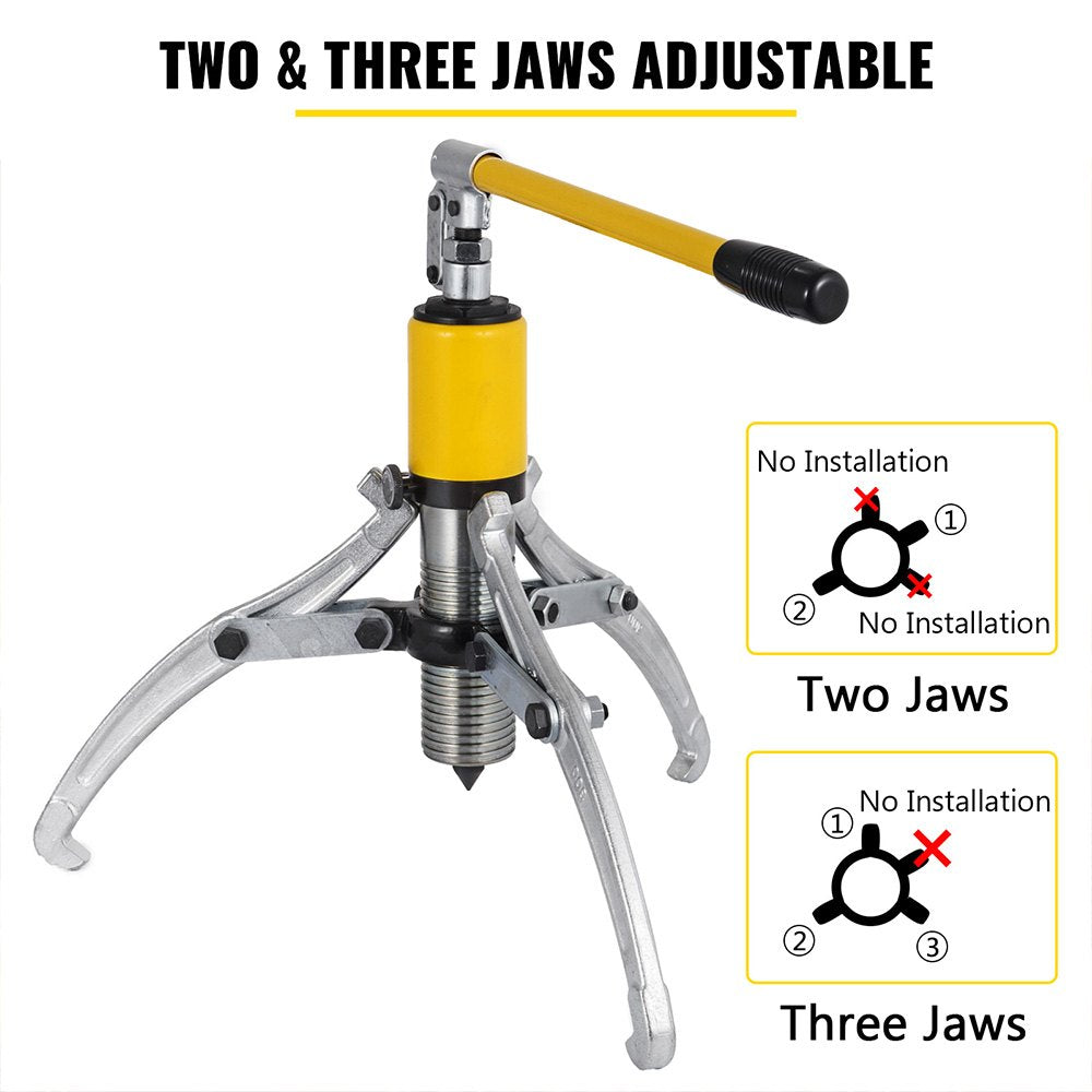 Hydraulic Gear Puller, 15 Ton Max. Capacity Hydraulic Puller, 2 or 3 Jaws Bearing Hub Separator, 3.9"- 11.8" Hydraulic Puller Separator Tool for Pulling Hubs, Flanges, Gears, Bearings - Image 3