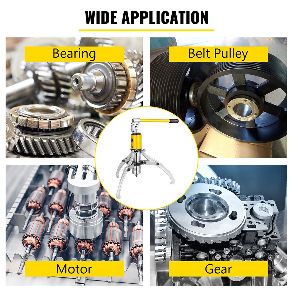 Hydraulic Gear Puller, 15 Ton Max. Capacity Hydraulic Puller, 2 or 3 Jaws Bearing Hub Separator, 3.9"- 11.8" Hydraulic Puller Separator Tool for Pulling Hubs, Flanges, Gears, Bearings - Image 7