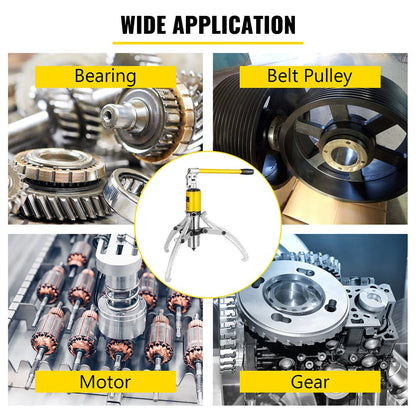Hydraulic Gear Puller, 15 Ton Max. Capacity Hydraulic Puller, 2 or 3 Jaws Bearing Hub Separator, 3.9"- 11.8" Hydraulic Puller Separator Tool for Pulling Hubs, Flanges, Gears, Bearings - Image 7