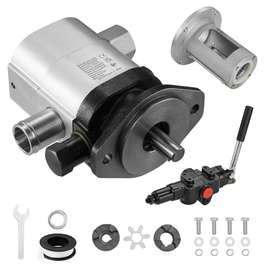 Hydraulic Wood Log Splitter Pump Kit, 22GPM, 2 Stage 4000PSI Aluminum Hydraulic Gear Pump, with Valve Coupling Installation Base 3/4'' NPT Outlet 3600 RPM, for Small Engine Mounting Log Splitter