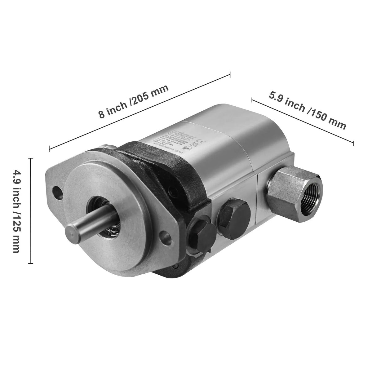 Hydraulic Log Splitter Pump, 22GPM, 2 Stage 4000PSI Wood Log Splitter Pump, 1'' Inlet 3/4'' NPT Outlet 3600 RPM Aluminum Hydraulic Gear Pump, for Small Engine Mounting Log Splitters Snowplow - Image 8