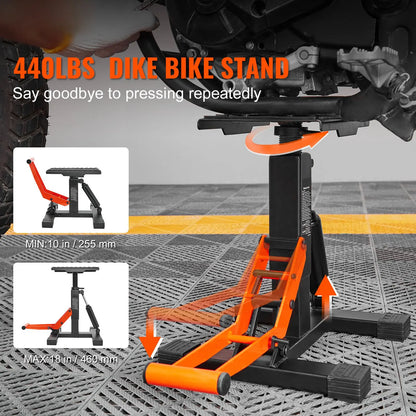 Dirt Bike Lift Stand, Motorcycle Jack Lift Stand 440 lbs Capacity and Hydraulic Lift Operation, Adjustable Height Hoist Table, for Dirt Pit Bike Repair, Maintenance, Dirt Bike Accessories - Image 2