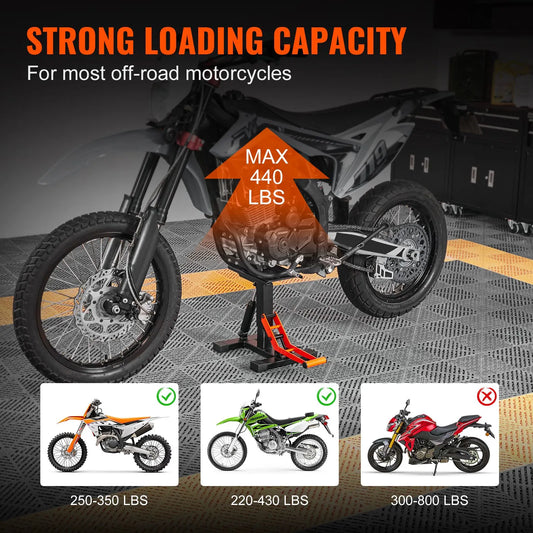 Dirt Bike Lift Stand, Motorcycle Jack Lift Stand 440 lbs Capacity and Hydraulic Lift Operation, Adjustable Height Hoist Table, for Dirt Pit Bike Repair, Maintenance, Dirt Bike Accessories - Image 5