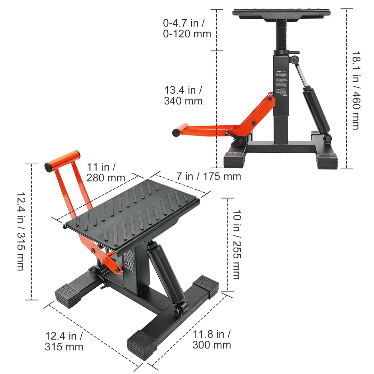 Dirt Bike Lift Stand, Motorcycle Jack Lift Stand 440 lbs Capacity and Hydraulic Lift Operation, Adjustable Height Hoist Table, for Dirt Pit Bike Repair, Maintenance, Dirt Bike Accessories - Image 8