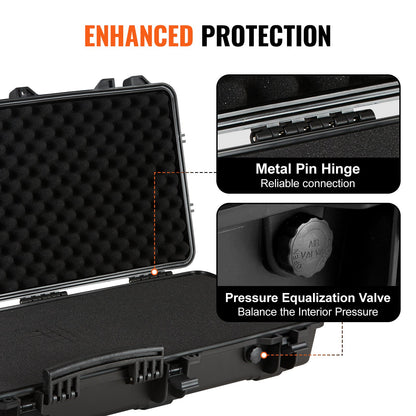Rifle Case, Rifle Hard Case with 3 Layers Fully-protective Foams, 42 inch lockable Hard Gun Case with Wheels, IP67 Waterproof & Crushproof, for Two Rifles or Shotguns, Airsoft Gun - Image 5