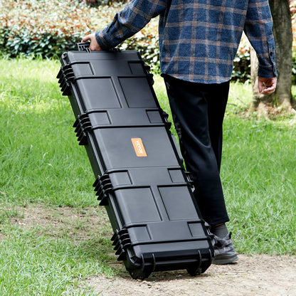 Rifle Case, Rifle Hard Case with 3 Layers Fully-protective Foams, 42 inch lockable Hard Gun Case with Wheels, IP67 Waterproof & Crushproof, for Two Rifles or Shotguns, Airsoft Gun - Image 8