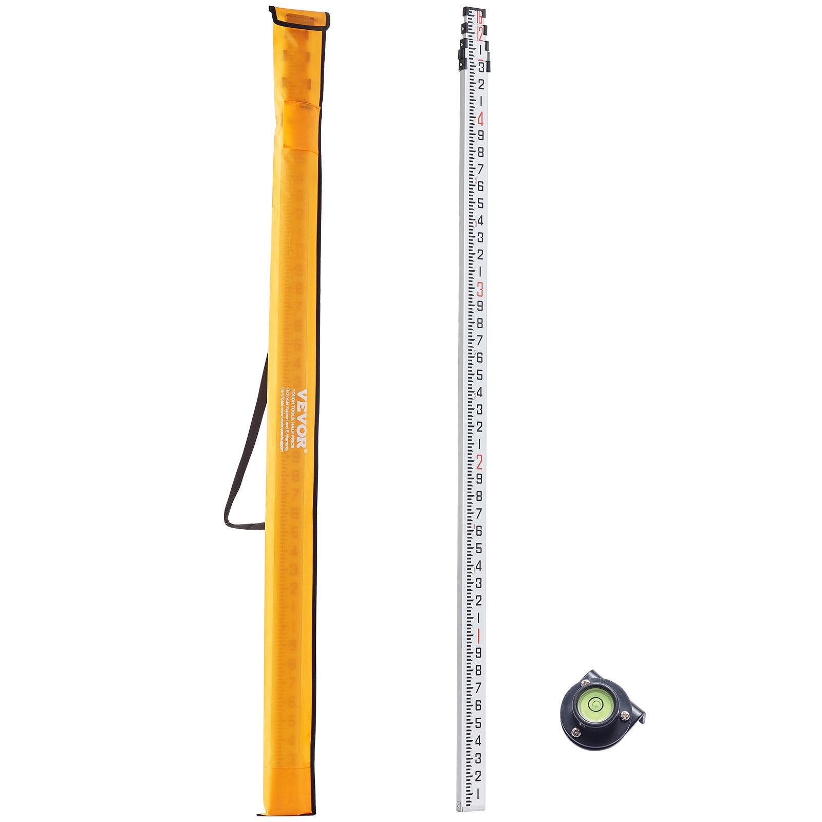 Measuring Rod 16-Feet/10ths 4 Sections Telescopic Grade Rod 1/10ft w/ Bag - Image 9