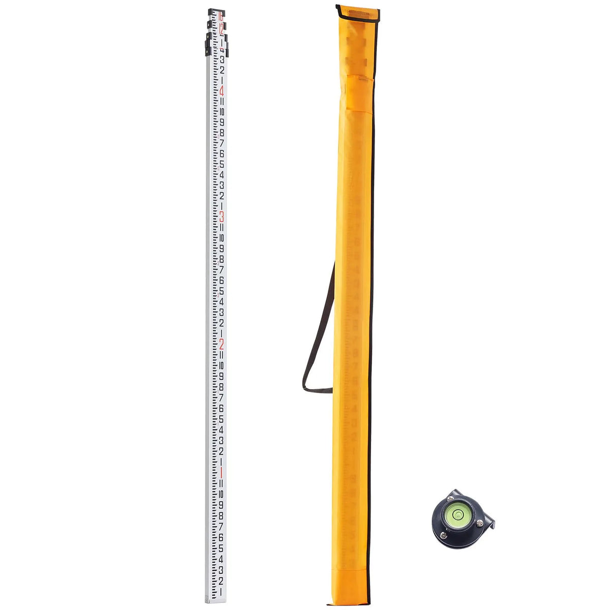 Measuring Rod 16-Feet/8ths 4 Sections Telescopic Grade Rod 1/8in w/ Bag