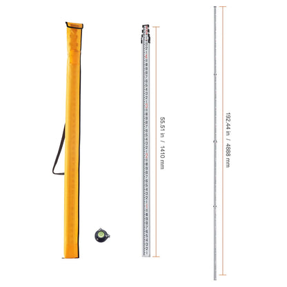 Measuring Rod 16-Feet/8ths 4 Sections Telescopic Grade Rod 1/8in w/ Bag - Image 8