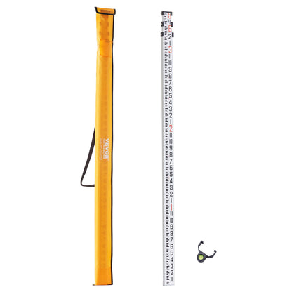 Aluminum Grade Rod, 9-Feet/8ths 3 Sections Telescopic Measuring Rod, Double-Sided Scale 1/8in Leveling Rod Stick,Aluminum Alloy Survey Rod with Bubble Level &Carrying Bag for Houses,Walls,Floors - Image 9