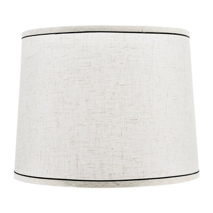 Lamp Shade 2 Set, 29 cm Top x 32 cm Bottom x 24.5 cm High (Spider Fitter), Medium Lampshade with Harp, Replacement Lamp Shade for Table & Floor Lamps Pendant Lights, Light Linen with Black Edge - Image 9