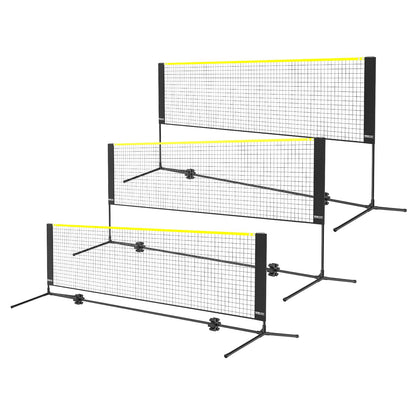 Badminton Net, Height Adjustable Volleyball Net, 10ft Wide Foldable Pickleball Net, Portable Easy Setup Tennis Net Set with Poles, Stand and Carry Bag, for Kids Backyard Game Indoor Outdoor Use